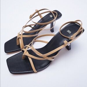ZARA BNWT Leather Strappy Sandals